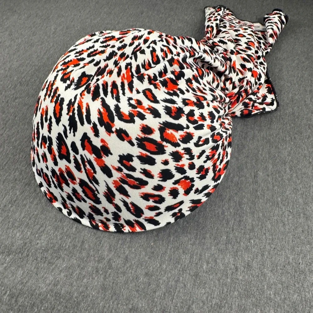 Red Leopard Print Head Wrap‎ Scarf Pre-Tied Turban Headband Women Accessory
